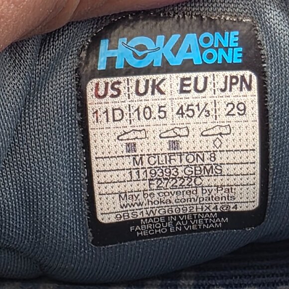 Hoka One One Clifton 8 Mens Size 11 Goblin Blue Mountain Spring Athletic Shoes main image 6
